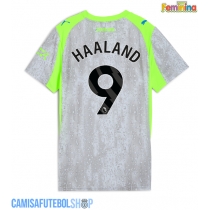 Camisa de time de futebol Manchester City Erling Haaland #9 Replicas 3º Equipamento Feminina 2025-26 Manga Curta